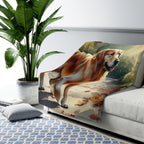 Golden Retriever Watercolor Autumn Path Throw Blanket | Premium Dog Prints | Tritan — view 8 of 9