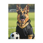 German Shepherd Oil Painting Soccer Portrait Canvas Wall Art Decor, Dog Lover Gift, Pet Owner Present, GSD Art Print