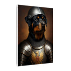 Rottweiler Medieval Knight Portrait Canvas Wall Art, Regal Dog Painting, Rottweiler Lover Gift, Stretched Canvas