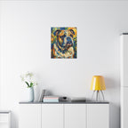English Bulldog Post-Impressionist Oil Painting Canvas Wall Art | Funny Dog Decor Gift for Him Her | Bulldog Lover Art Print