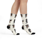 Bernese Mountain Dog Socks | Fun All Over Print Dog Socks | Berner Mom Gift | Cute Crew Socks for Dog Lovers | Stocking Stuffer — primary view