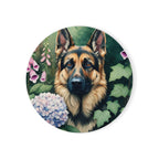 German Shepherd Watercolor Garden Peek Drink Coaster | Premium Dog Prints | Tritan — primary view