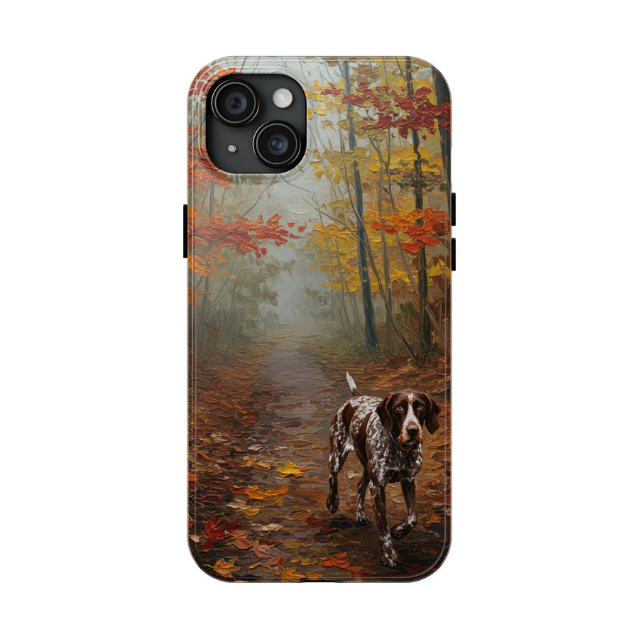 Acrylic German Shorthaired Pointer - Autumn Woods | Tough Phone Case