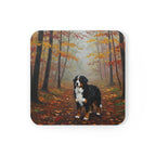 Acrylic Bernese Mountain Dog - Autumn Woods | Cork Back Coaster