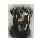 Rottweiler Wall Art, Charcoal Dog Portrait Canvas Print, Rotti Lover Gift, Modern Pet Art Decor