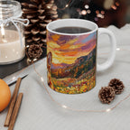 Corgi Acrylic Gallery Print Sunset Prairie Coffee Mug | Premium Dog Prints | Tritan — detail view