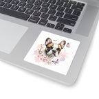 French Bulldog Watercolor Butterfly Bloom Kiss-Cut Stickers | Premium Dog Prints | Tritan — view 5 of 12