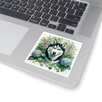 Siberian Husky Watercolor Garden Peek Kiss-Cut Stickers | Premium Dog Prints | Tritan