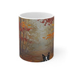 Acrylic Boston Terrier - Autumn Woods | Ceramic Mug 11oz