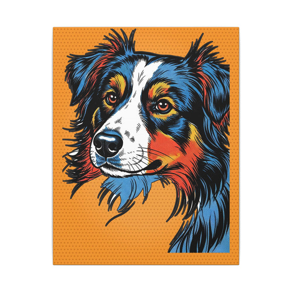 Comic Book Australian Shepherd Canvas — Bold Dog Wall Art