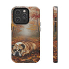 Acrylic English Bulldog - Autumn Woods | Tough Phone Case