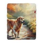 Golden Retriever Watercolor Autumn Path Throw Blanket | Premium Dog Prints | Tritan — secondary view