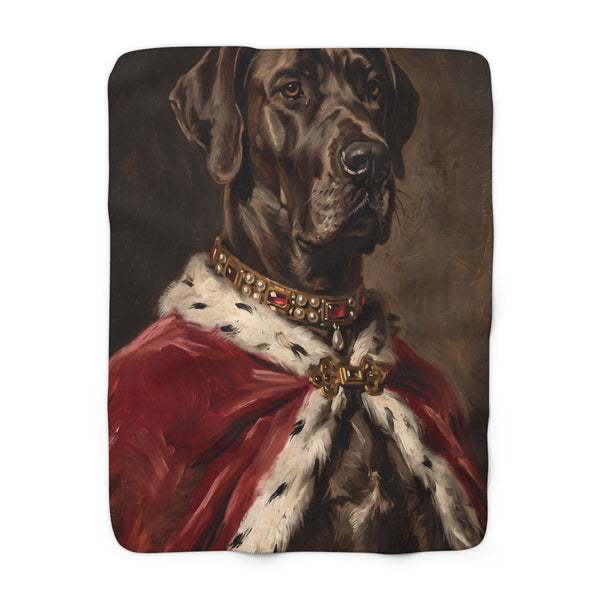 Great Dane Kings & Queens Royal Portrait Regal Throw Blanket | Premium Dog Art | Tritan