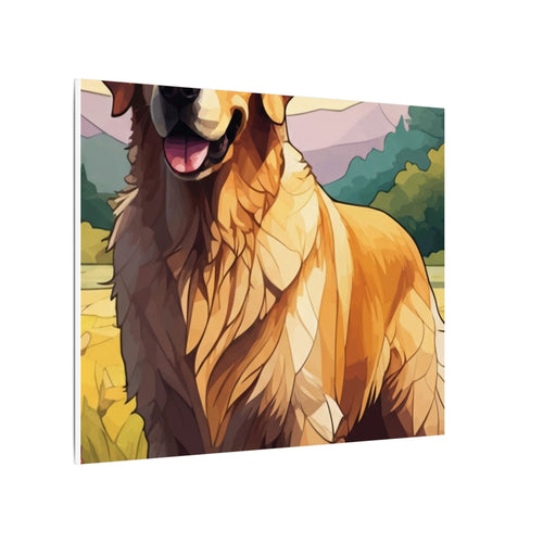 Golden Retriever Stained Glass Canvas Wall Art, Dog Lover Gift, Pet Portrait Print, Golden Retriever Art, Unique Home Decor