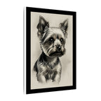 Yorkshire Terrier Charcoal Portrait Canvas Wall Art | Yorkie Dog Lover Gift | Pet Memorial Decor | Stretched Canvas Print