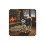 Acrylic Siberian Husky - Winter Hearth | Cork Back Coaster