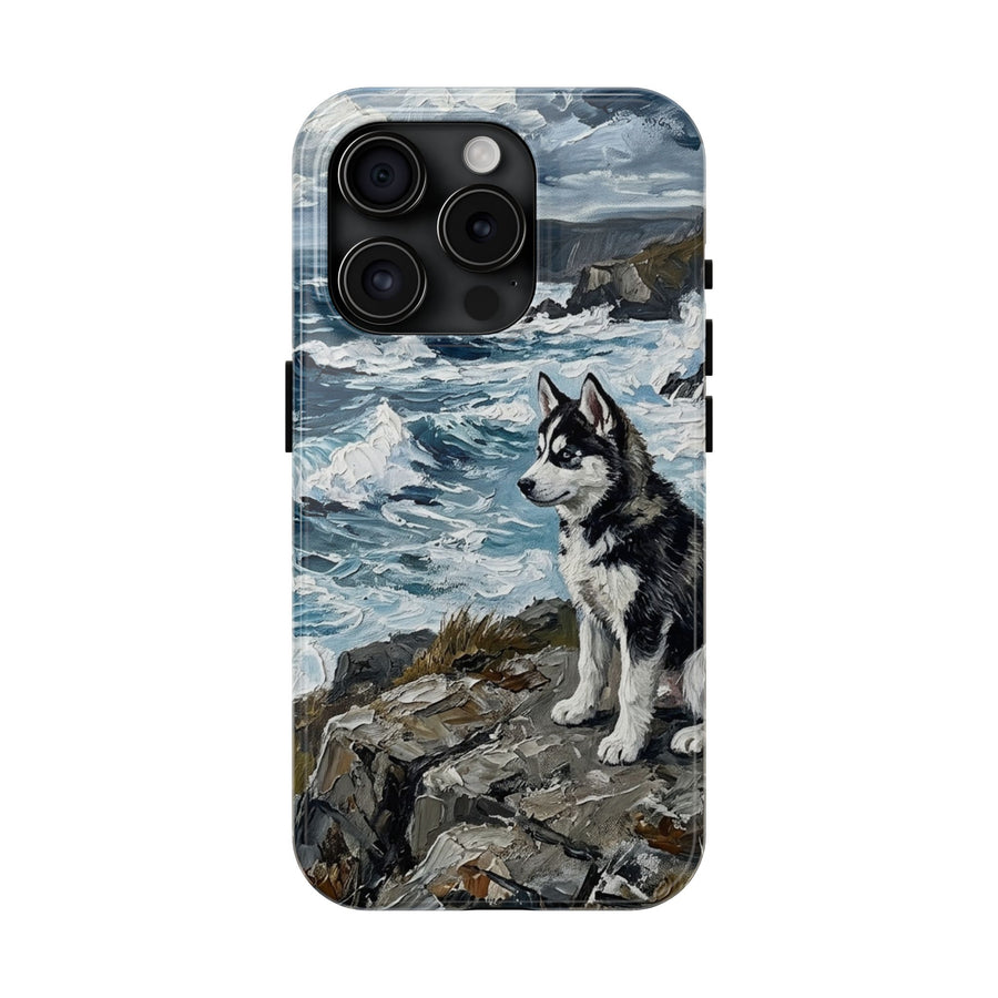 Siberian Husky Acrylic Gallery Print Coastal Cliffside Phone Case | Premium Dog Prints | Tritan — view 6 of 28