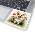 Corgi Watercolor Wildflower Field Kiss-Cut Stickers | Premium Dog Prints | Tritan — view 7 of 12
