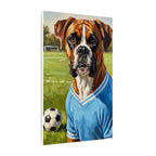Boxer Dog Oil Painting Soccer Portrait Canvas Wall Art Decor Gift for Dog Lover