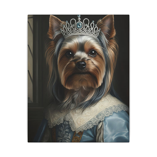 Yorkshire Terrier Renaissance Royal Portrait Canvas Wall Art, Regal Dog Painting, Yorkshire Terrier Lover Gift, Stretched Canvas