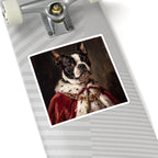 Boston Terrier Kings & Queens Royal Portrait Sticker, Dog Portrait Vinyl Decal, Kiss-Cut Sticker, Boston Terrier Lover Gift