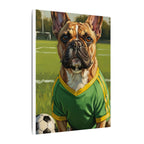 French Bulldog Oil Painting Soccer Portrait Canvas Wall Art Decor Gift for Dog Lovers
