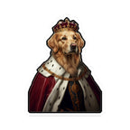 Golden Retriever Kings & Queens Royal Portrait Sticker, Dog Portrait Vinyl Decal, Kiss-Cut Sticker, Golden Retriever Lover Gift
