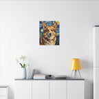 Corgi Post-Impressionist Oil Painting Canvas, Funny Dog Wall Art Decor, Pembroke Welsh Corgi Lover Gift for Him Her, Pet Art Print