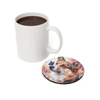 Corgi Watercolor Butterfly Bloom Drink Coaster | Premium Dog Art | Tritan