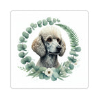 Poodle Watercolor Botanical Wreath Kiss-Cut Stickers | Premium Dog Prints | Tritan — primary view