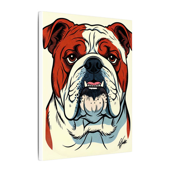 Comic Book English Bulldog Canvas — Bold Dog Wall Art