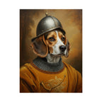 Beagle Medieval Knight Portrait Matte Poster, Regal Dog Art Print, Beagle Lover Gift, Wall Art