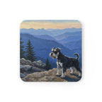 Acrylic Miniature Schnauzer - Mountain Overlook | Cork Back Coaster