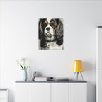 Cavalier King Charles Spaniel Charcoal Portrait Canvas Wall Art | Dog Lover Gift | Pet Memorial Decor