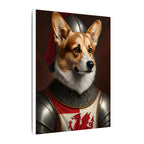 Pembroke Welsh Corgi Medieval Knight Portrait Canvas Wall Art, Regal Dog Painting, Pembroke Welsh Corgi Lover Gift, Stretched Canvas