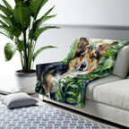 Corgi Watercolor Rain Garden Throw Blanket | Premium Dog Art | Tritan