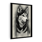Siberian Husky Charcoal Portrait Canvas Wall Art, Dog Lover Gift, Pet Memorial Art, Nordic Dog Home Decor