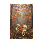Shiba Inu Acrylic Painting Canvas Wall Art | Autumn Woods Dog Decor | Cute Shiba Gift for Dog Lovers | Pet Portrait Print