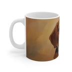 Beagle Low Poly Monochrome Gold Ceramic Mug 11oz | Dog Lover Gift