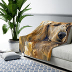 Poodle Watercolor Meadow Golden Throw Blanket | Premium Dog Art | Tritan