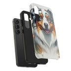 Australian Shepherd Watercolor Wildflower Field Phone Case | Premium Dog Prints | Tritan — detail view