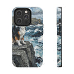 Australian Shepherd Acrylic Gallery Print Coastal Cliffside Phone Case | Premium Dog Prints | Tritan — secondary view
