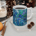 Golden Retriever Stained Glass Cool Jewel Ceramic Mug 11oz | Dog Lover Gift