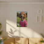 Poodle Oil Painting Soccer Portrait Wall Art, Poodle Mom Gift, Dog Lover Decor, Stretched Canvas Print