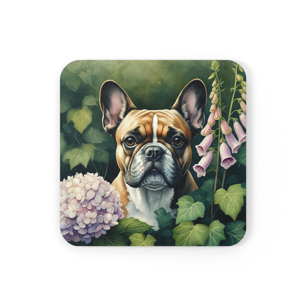French Bulldog Watercolor Garden Peek Drink Coaster | Premium Dog Prints | Tritan