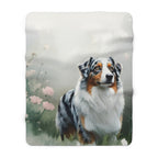 Australian Shepherd Watercolor Rain Garden Throw Blanket | Premium Dog Prints | Tritan — secondary view