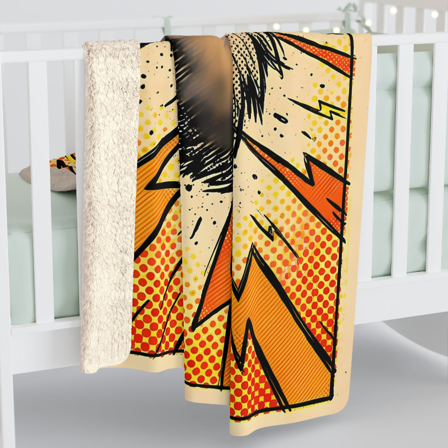 Pomeranian Comic Pop Art Throw Blanket | Premium Dog Art | Tritan