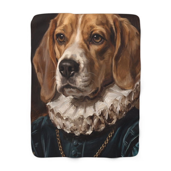 Beagle Renaissance Royal Portrait Regal Throw Blanket | Premium Dog Art | Tritan