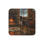 Acrylic German Shorthaired Pointer - Winter Hearth | Cork Back Coaster