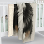 Bernese Mountain Dog Charcoal Portrait Sherpa Fleece Blanket | Dog Lover Gift — detail view